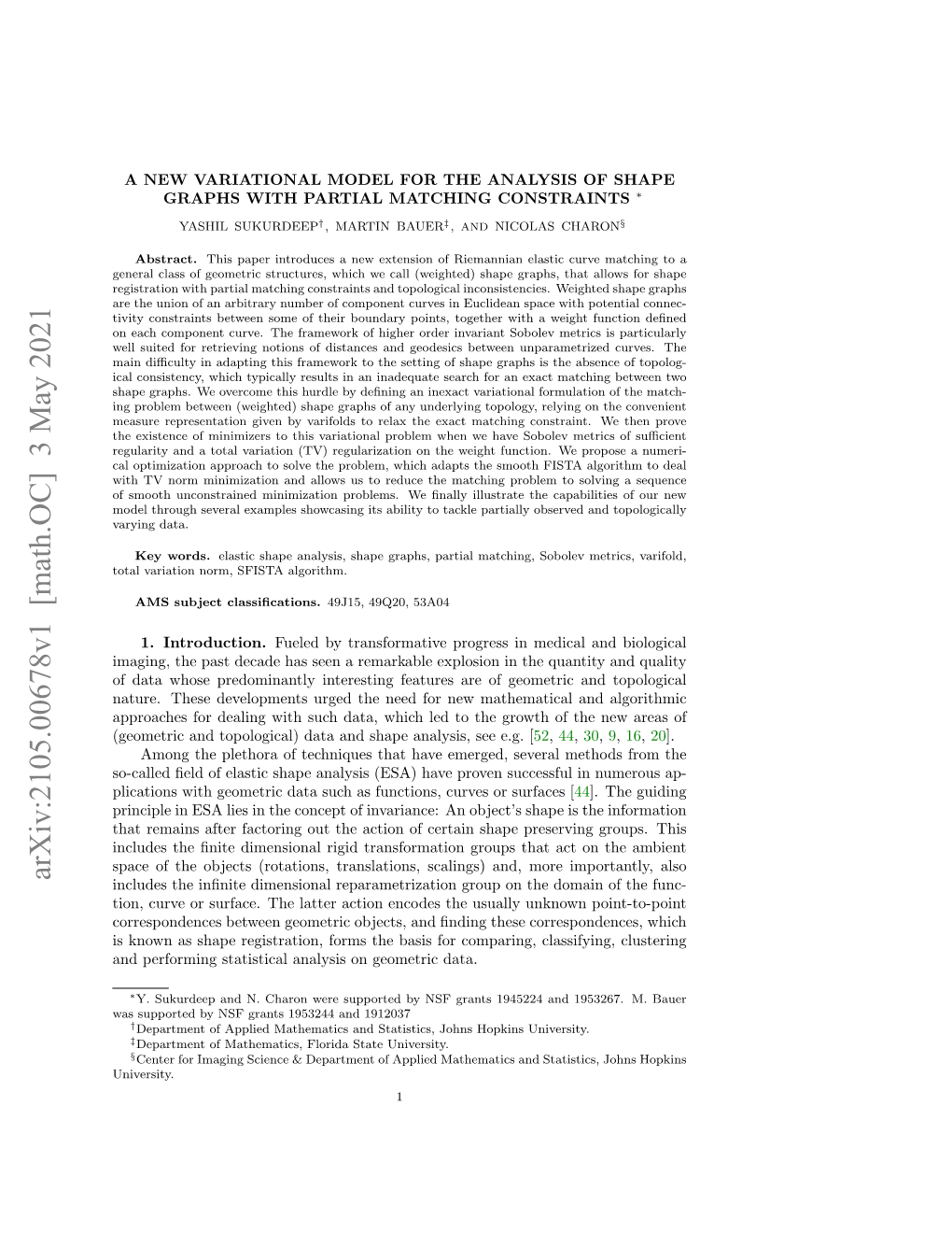 Shape Graphs with Partial Matching Constraints ∗