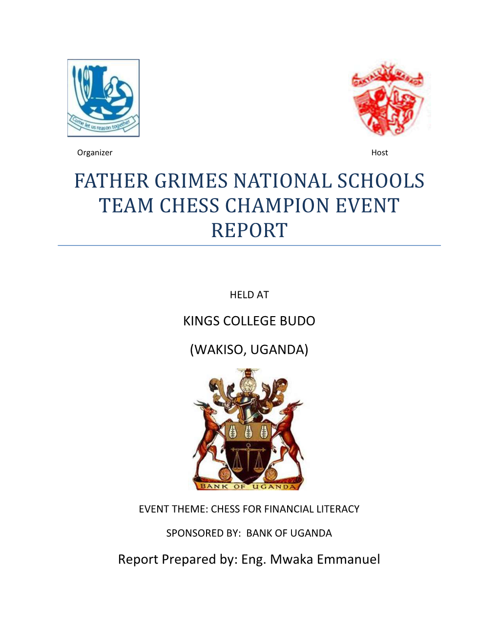 Father Grimes National Schools Team Chess Champion Event Report