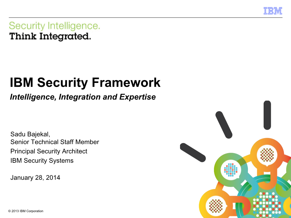 IBM Security Framework Intelligence, Integration and Expertise