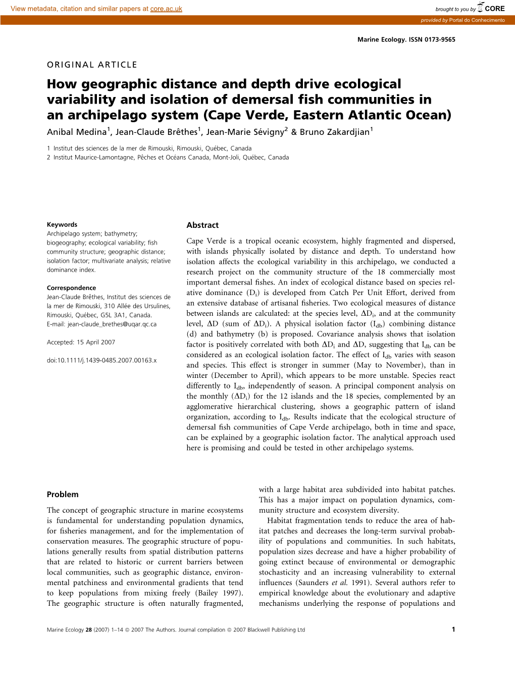How Geographic Distance and Depth Drive Ecological Variability And