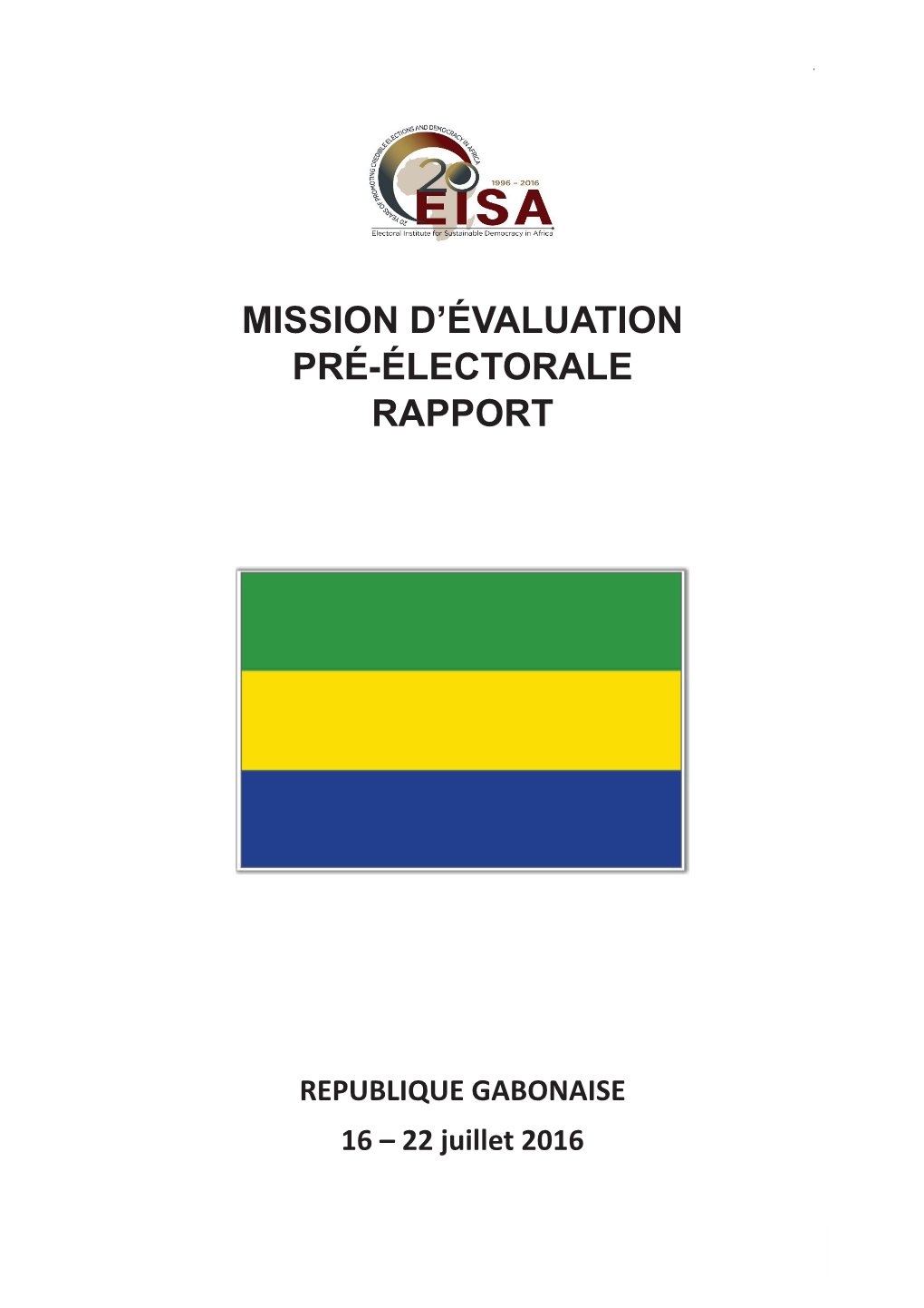 Mission D'évaluation Pré-Électorale Rapport