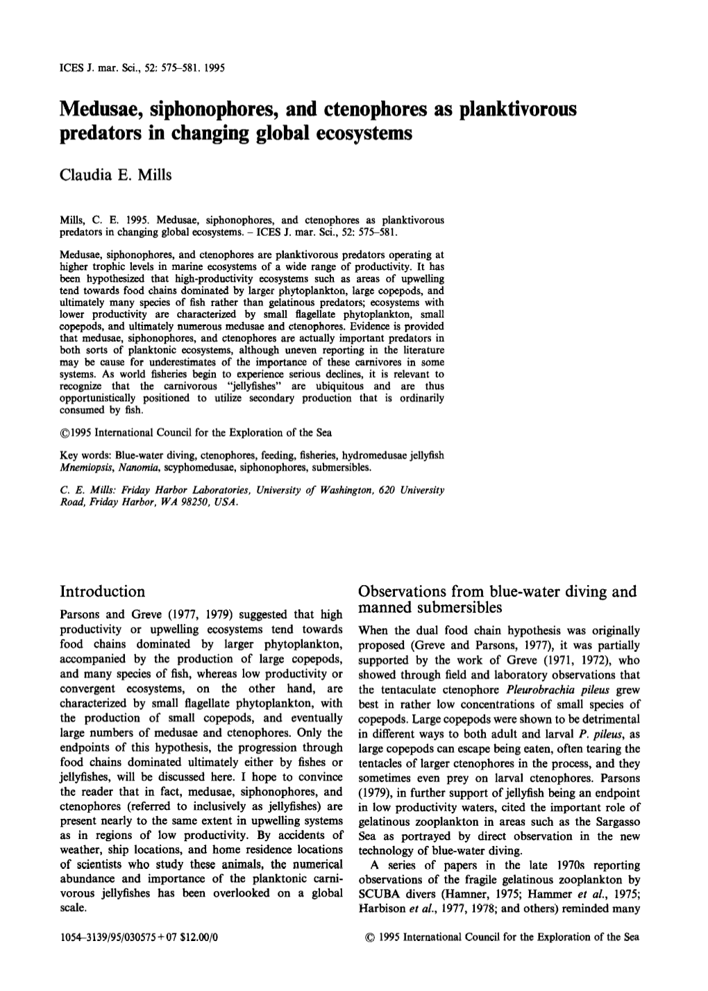 Medusae, Siphonophores, and Ctenophores As Planktivorous Predators in Changing Global Ecosystems