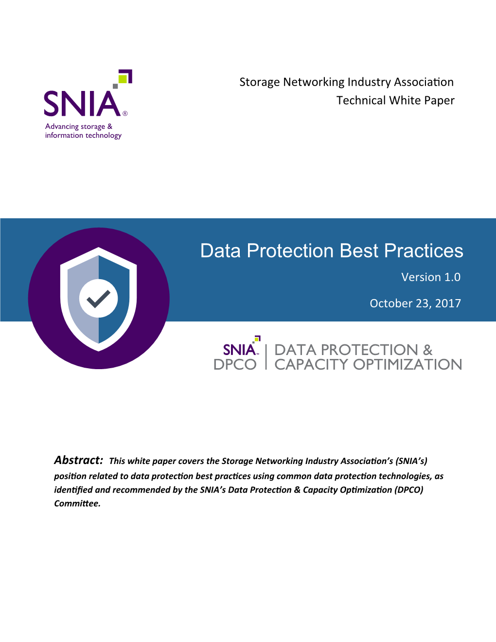 Data Protection Best Practices Version 1.0