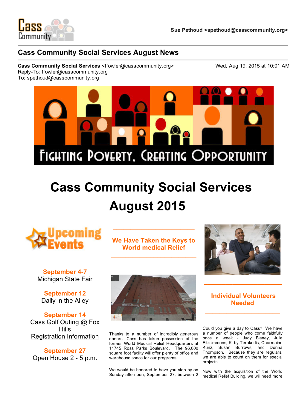 Cass Community Social Services August 2015