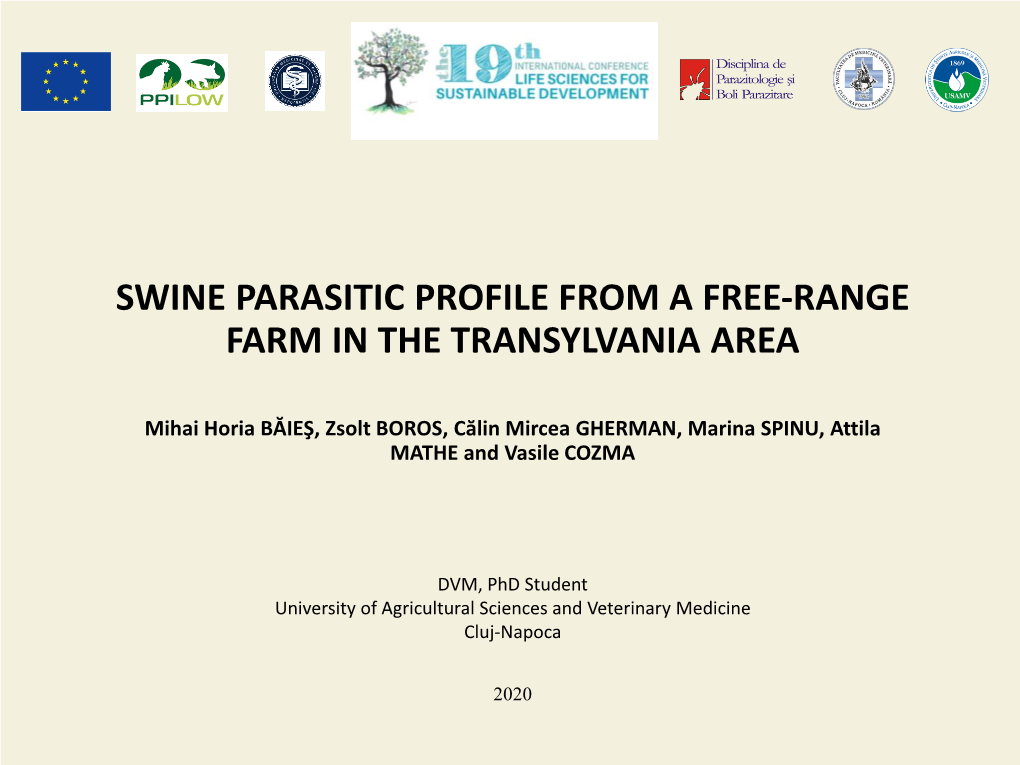 Swine Parasitic Profile from a Free-Range in The