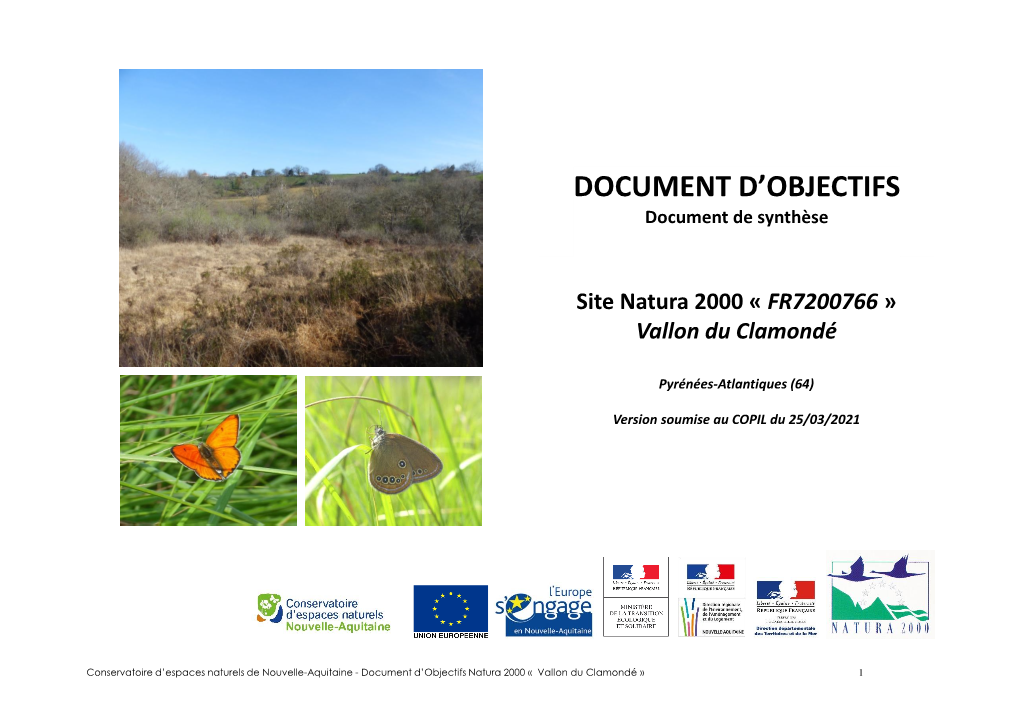 Site Natura 2000 « FR7200766 » Vallon Du Clamondé