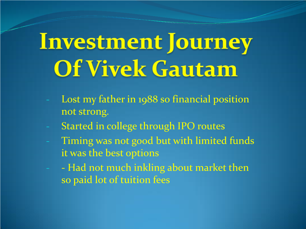 Investment Journey