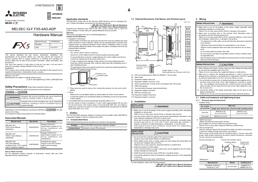 MELSEC Iq-F FX5-4AD-ADP Hardware Manual