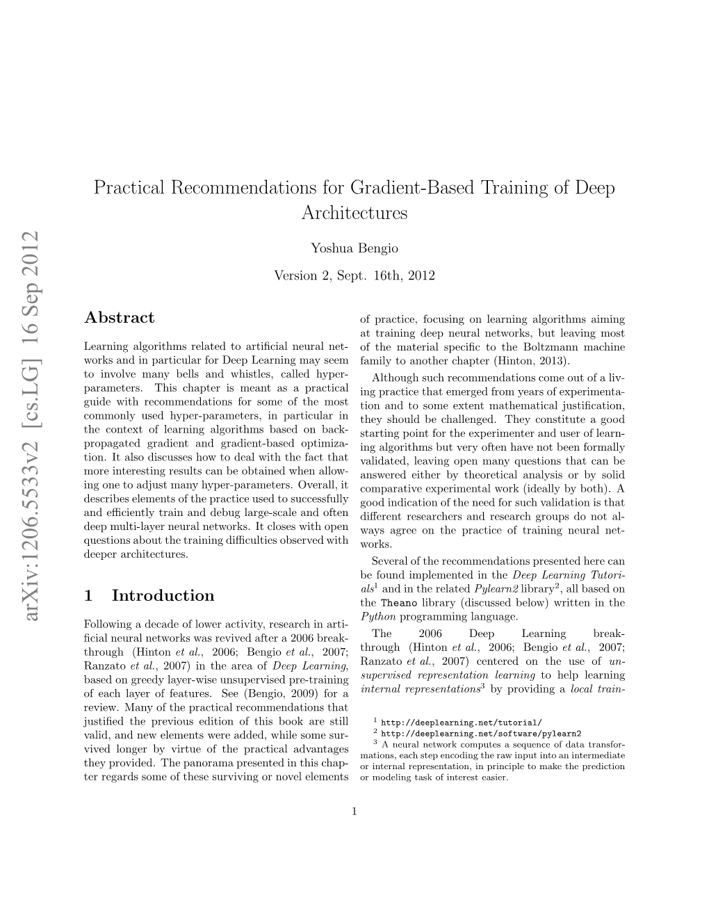 Practical Recommendations for Gradient-Based Training of Deep