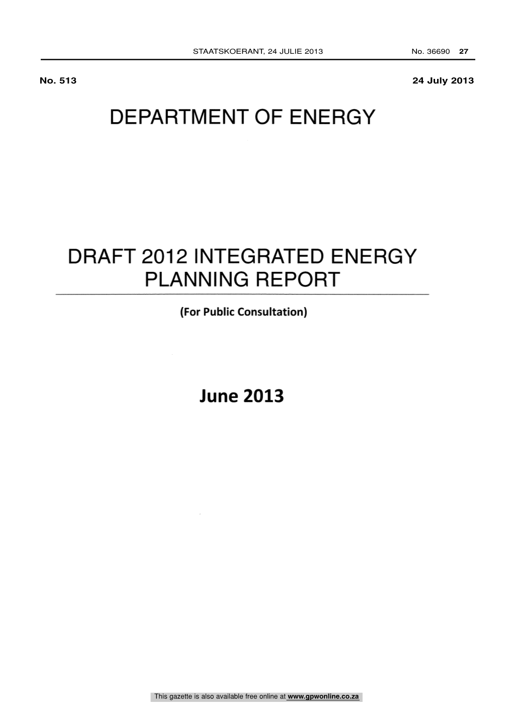 2012 Integrated Energy Planning Report