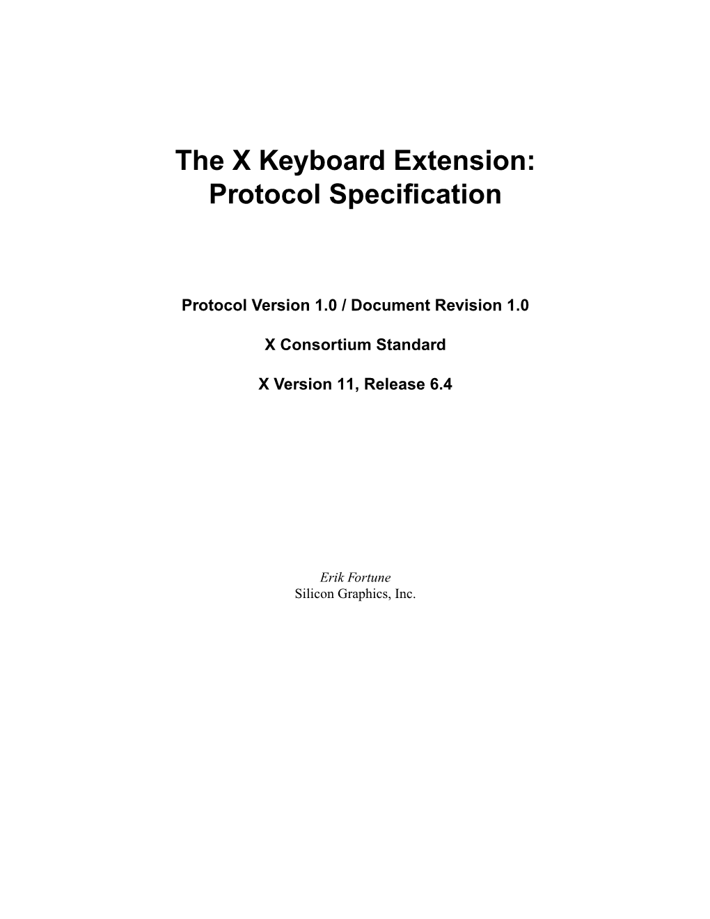 The X Keyboard Extension: Protocol Specification