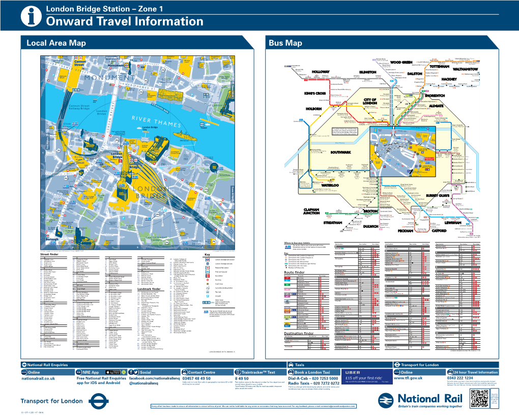 London Bridge Station – Zone 1 I Onward Travel Information Local Area Map Bus Map