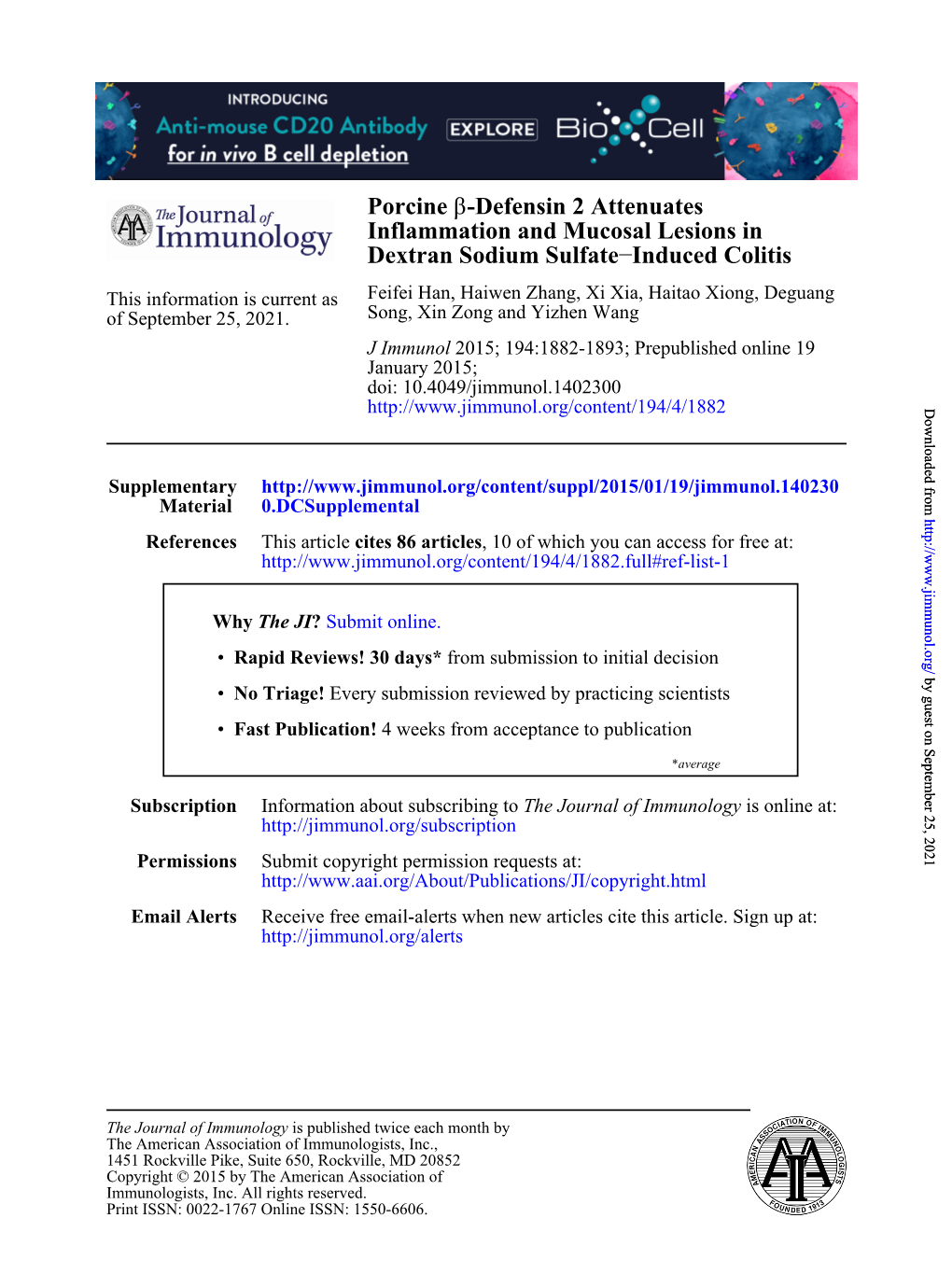 Induced Colitis − Dextran Sodium Sulfate Inflammation and Mucosal