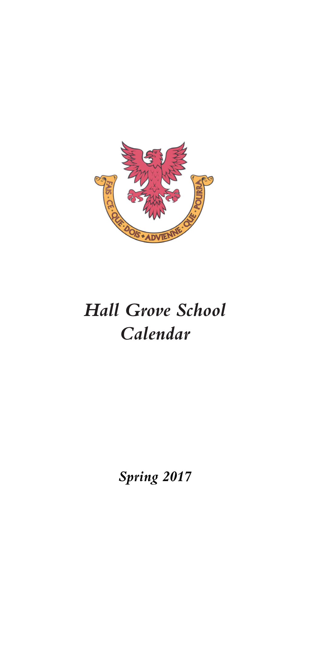 Hall Grove School Calendar