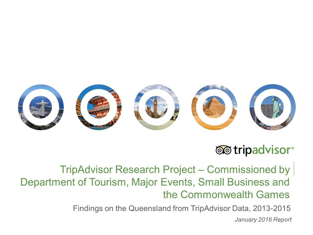 Tripadvisor Research Project – Commissioned by Department Of