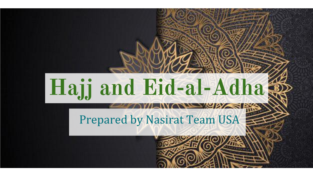 Hajj and Eid-Al-Adha