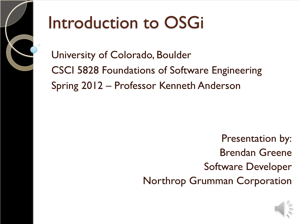 Introduction to Osgi
