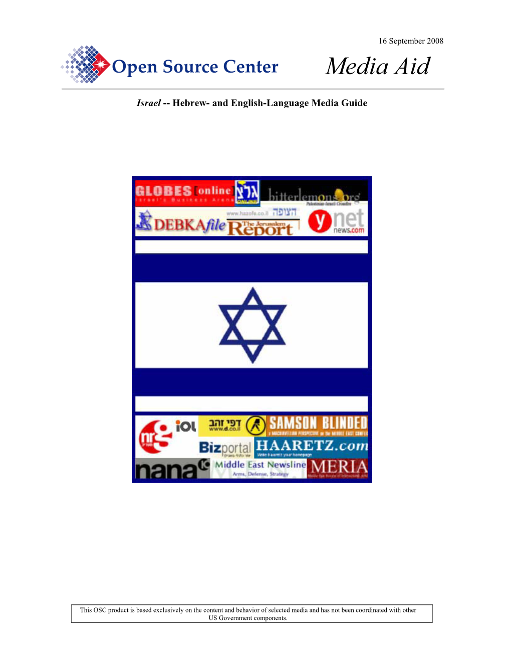 Israel -- Hebrew- and English-Language Media Guide