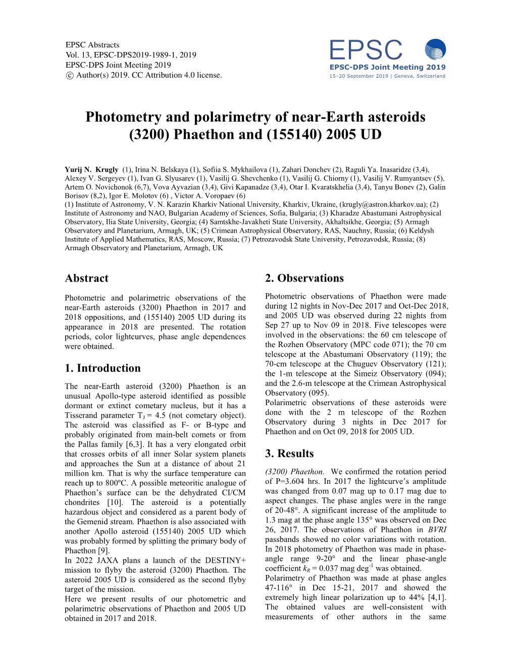 (3200) Phaethon and (155140) 2005 UD