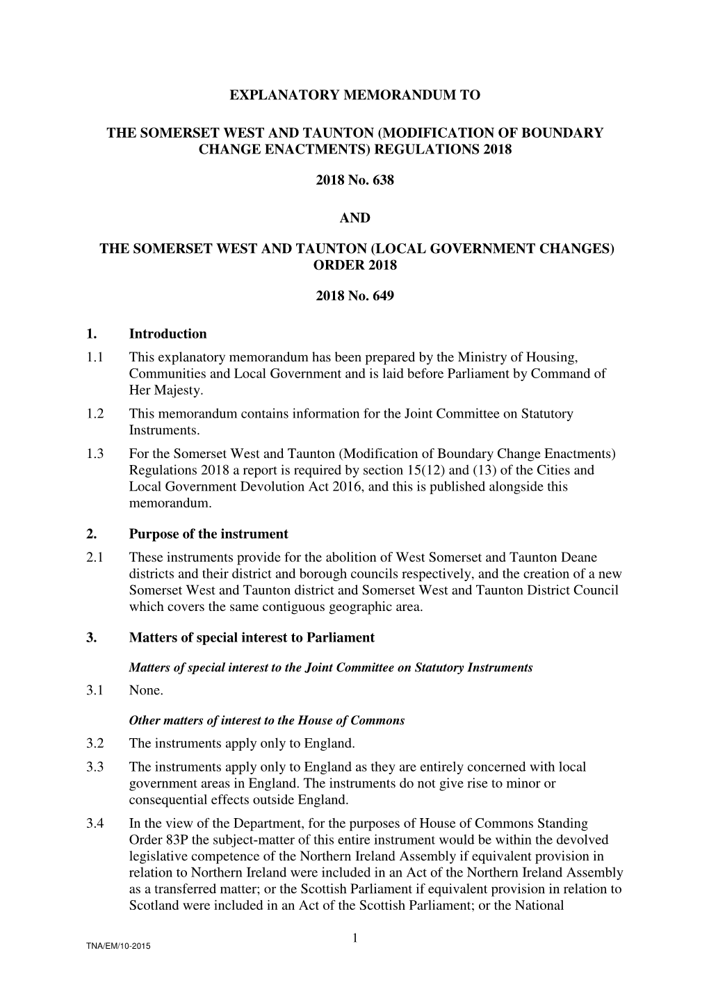 The Somerset West and Taunton (Modification of Boundary Change Enactments) Regulations 2018