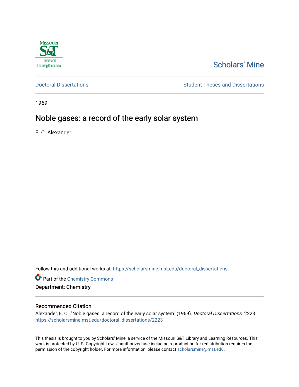 Noble Gases: a Record of the Early Solar System