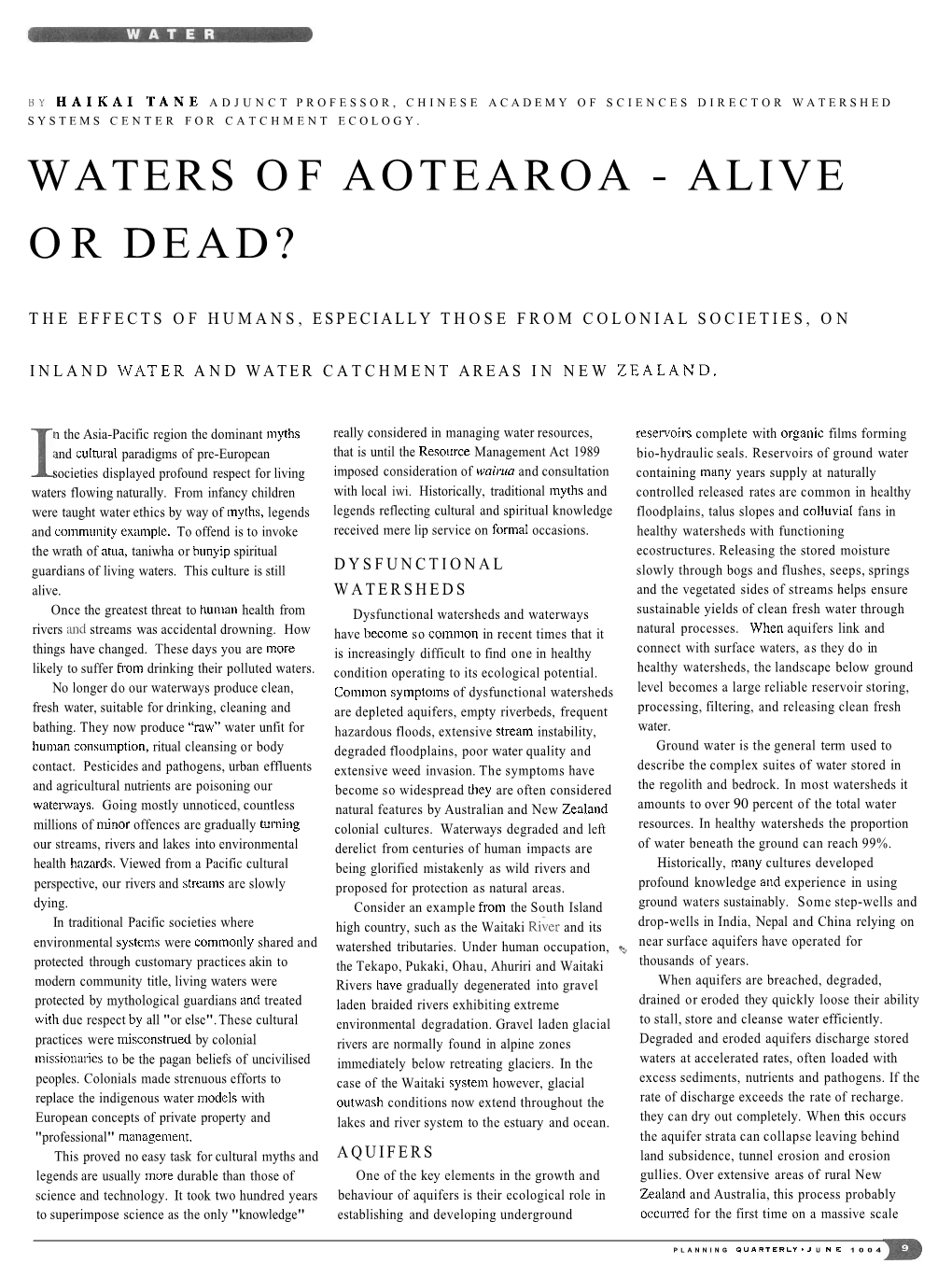 Waters of Aotearoa - Alive Or Dead?