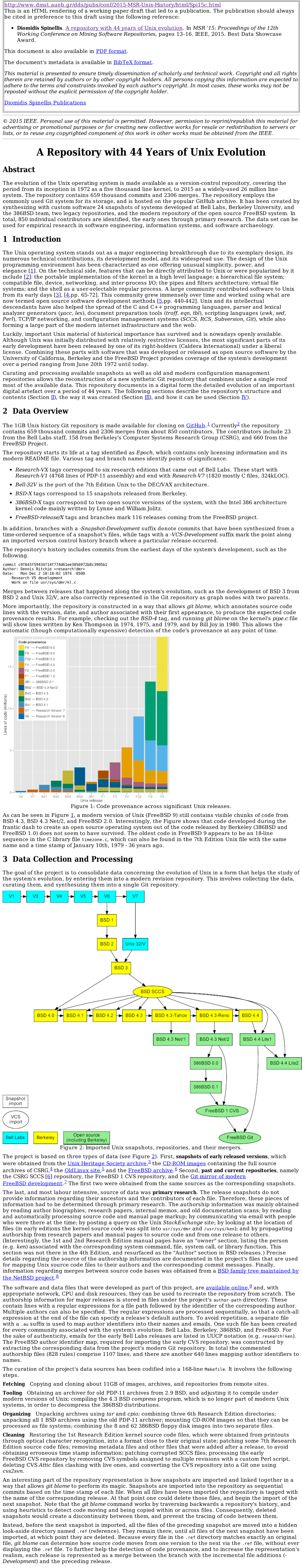 A Repository with 44 Years of Unix Evolution