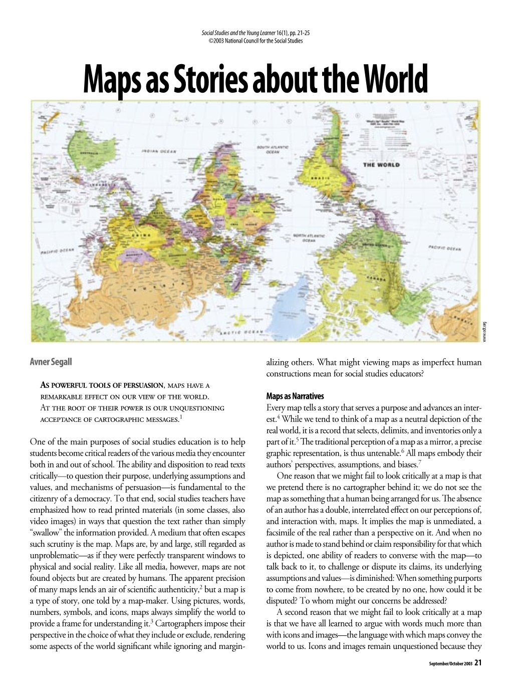 Maps As Stories About the World G