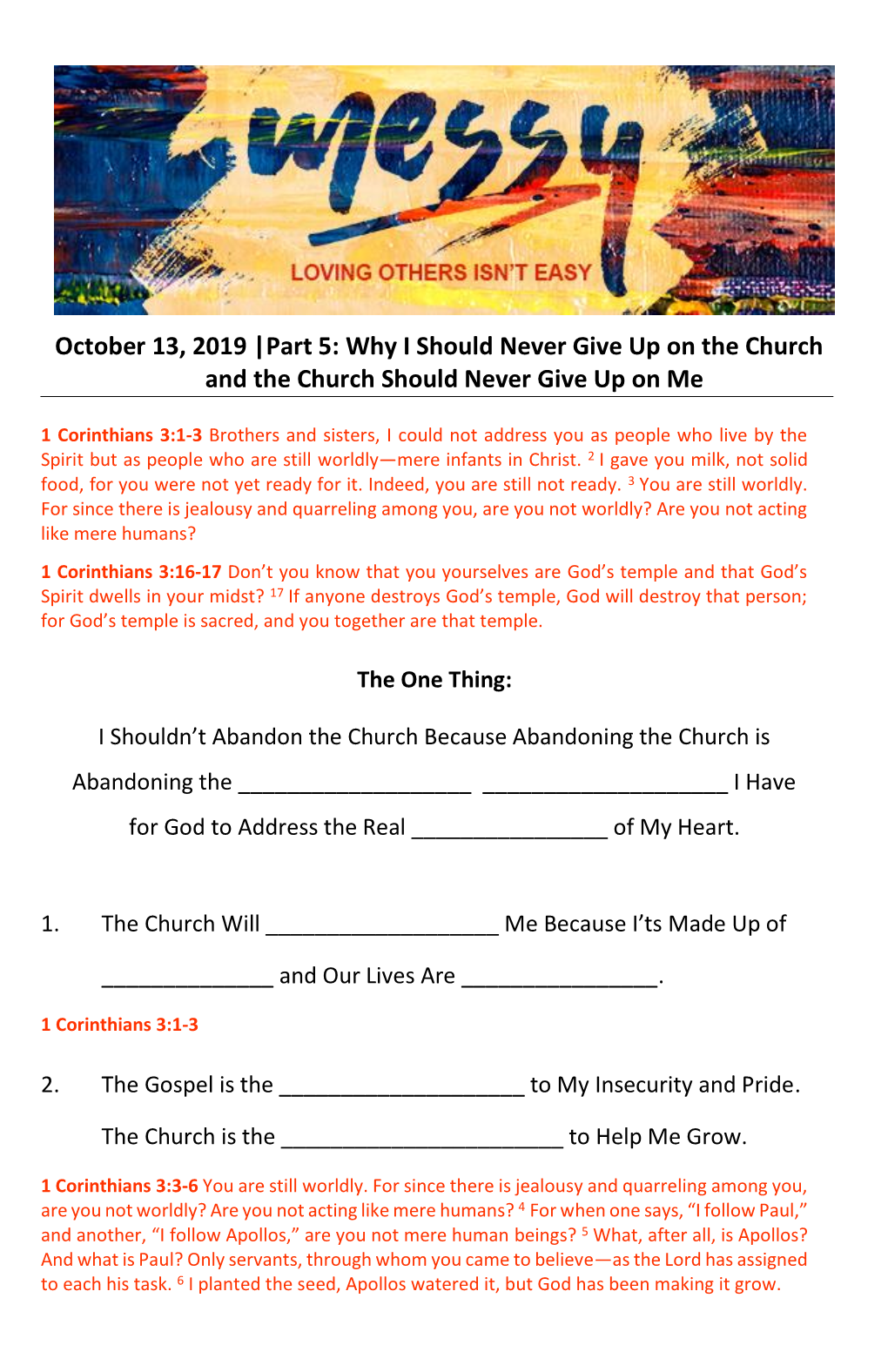 Sermon Notes