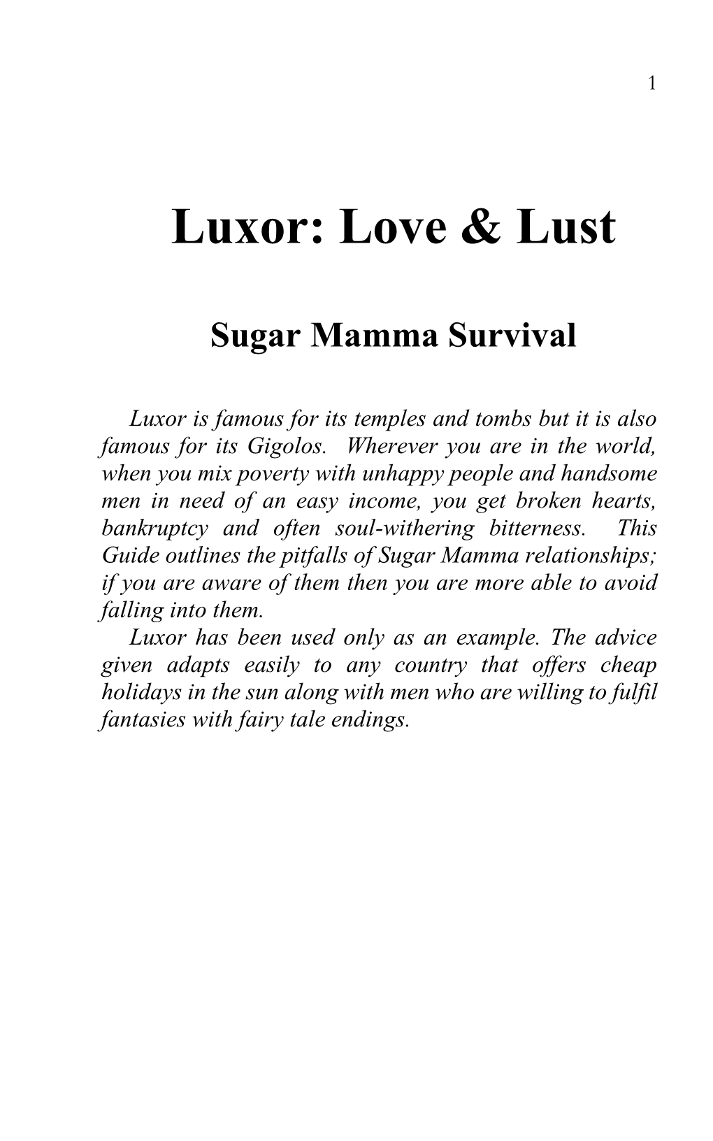 Luxor: Love & Lust