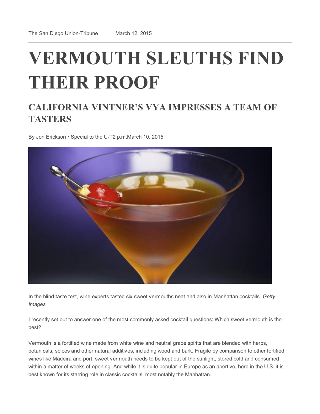 Vermouth Sleuths Find Their Proof