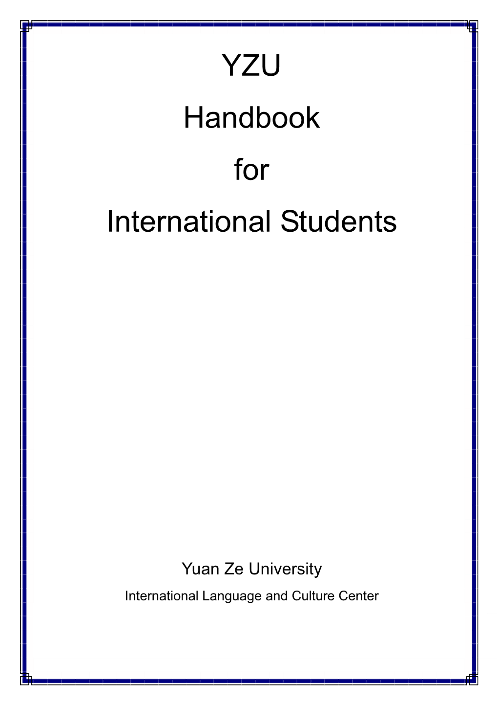 YZU Handbook for International Students