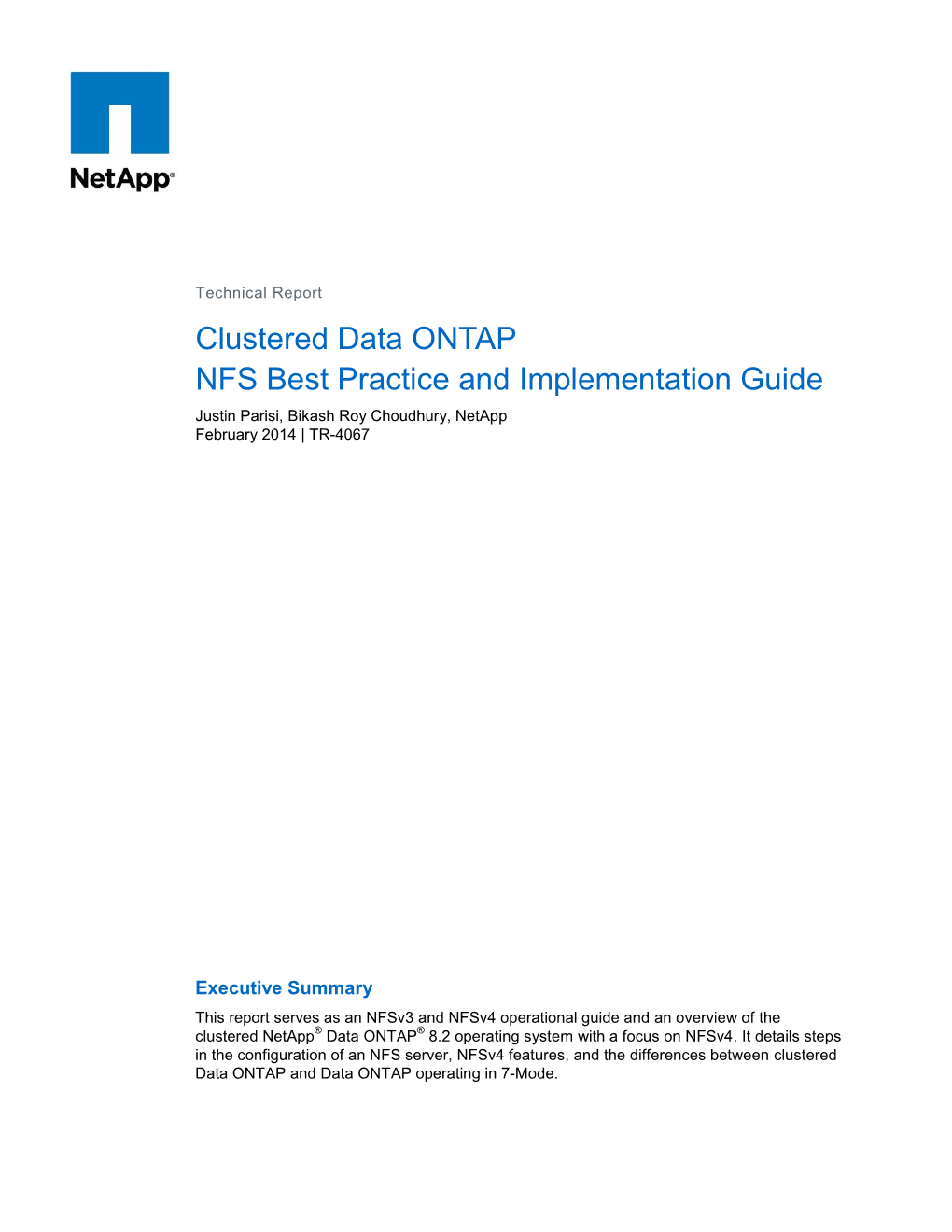 Clustered Data ONTAP 8.2 NFS Implementation Guide