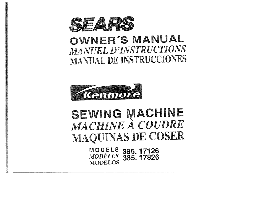 SEWING MACHINE Qk MA CHINE a CO UD R E MAQUINAS DE COSER MODELS 385