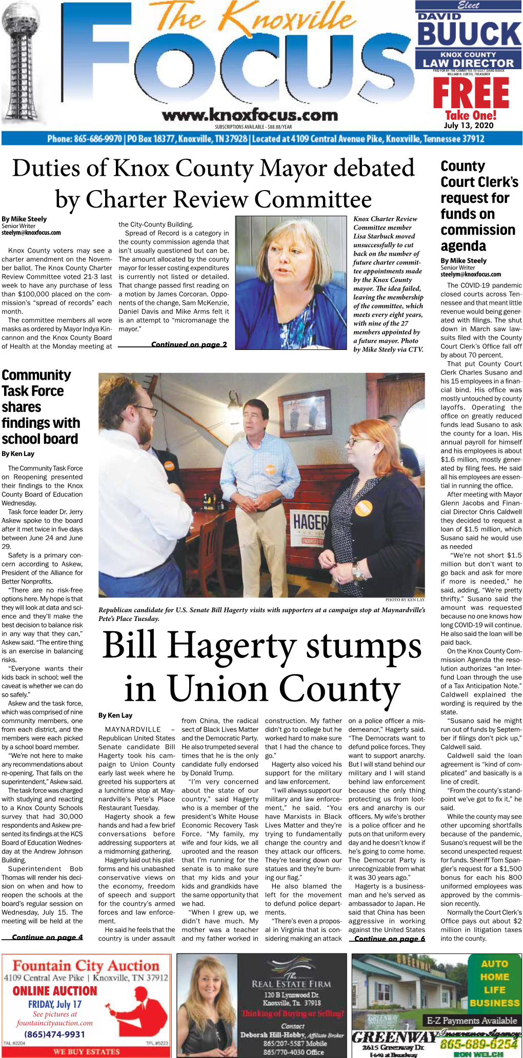 Bill Hagerty Stumps in Union County