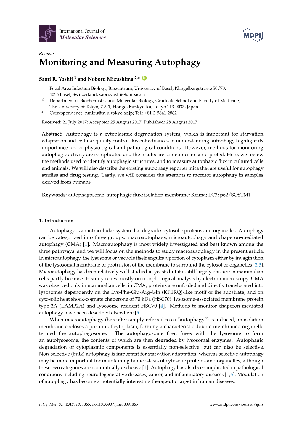 Monitoring and Measuring Autophagy