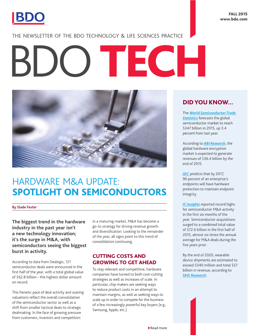 Hardware M&A Update: Spotlight on Semiconductors