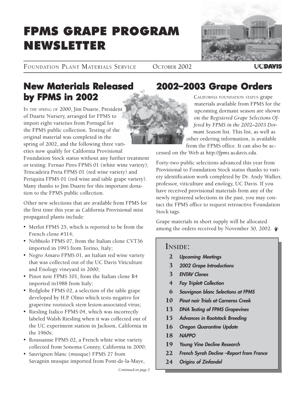 2002 Grape Newsletter