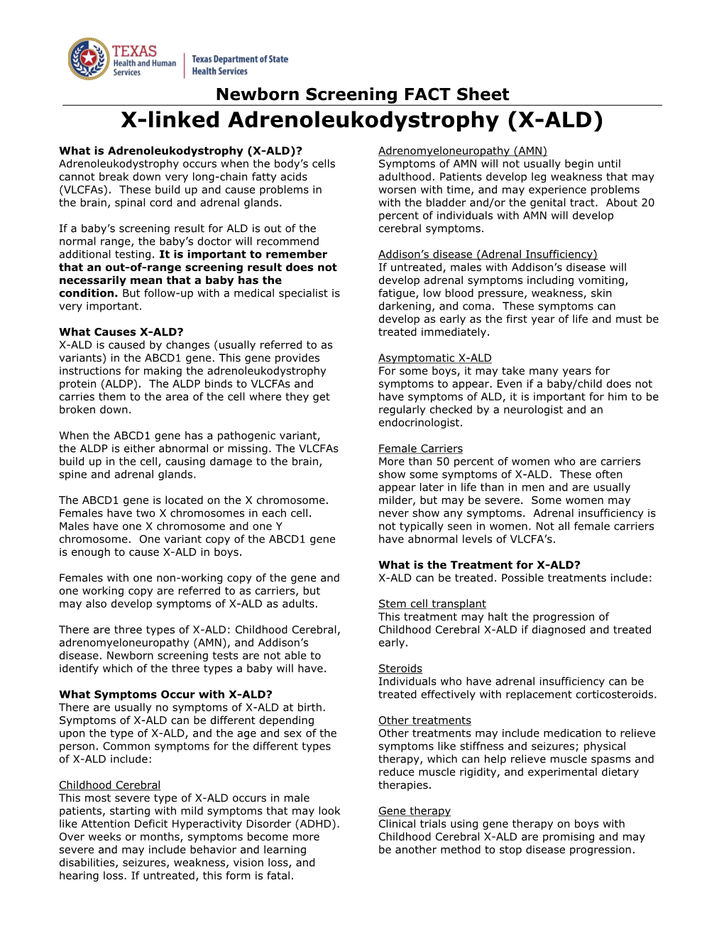 X-Linked Adrenoleukodystrophy (X-ALD)