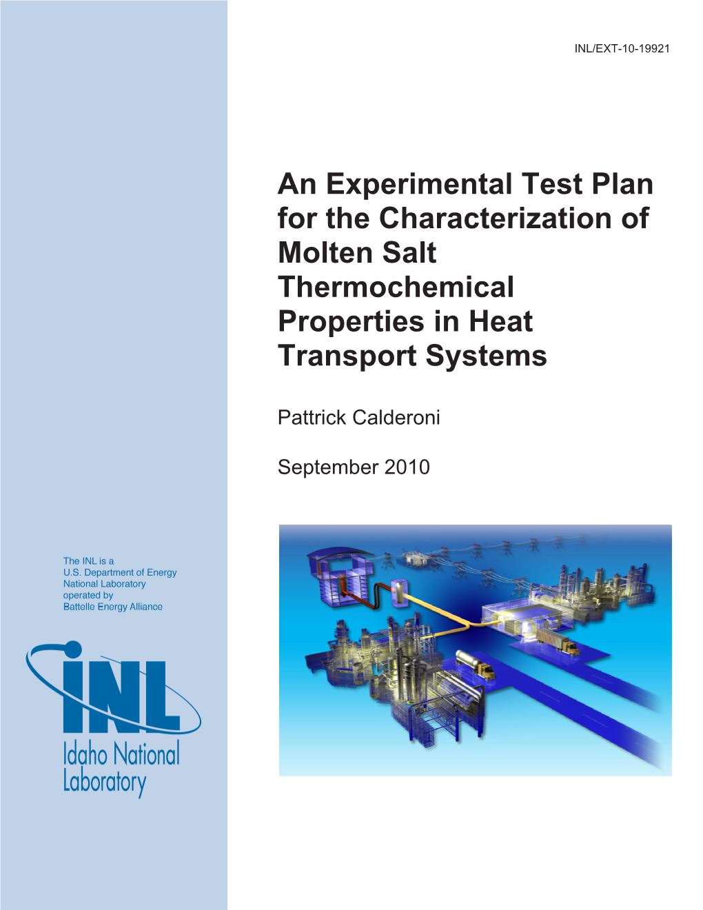 An Experimental Test Plan for the Characterization of Molten Salt Thermochemical Properties in Heat Transport Systems