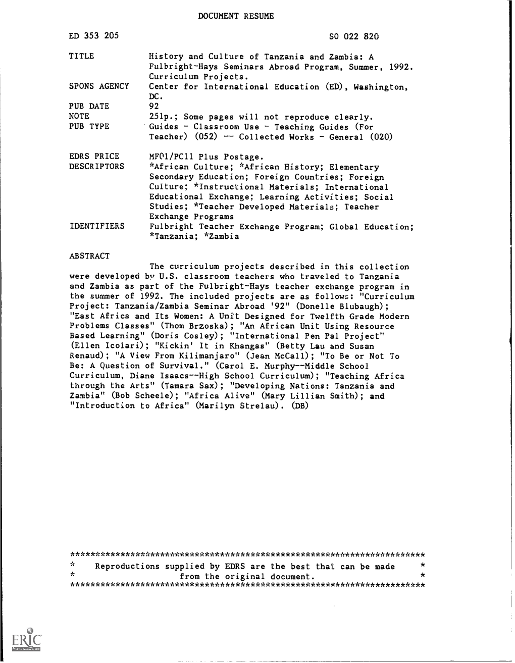 Document Resume Abstract