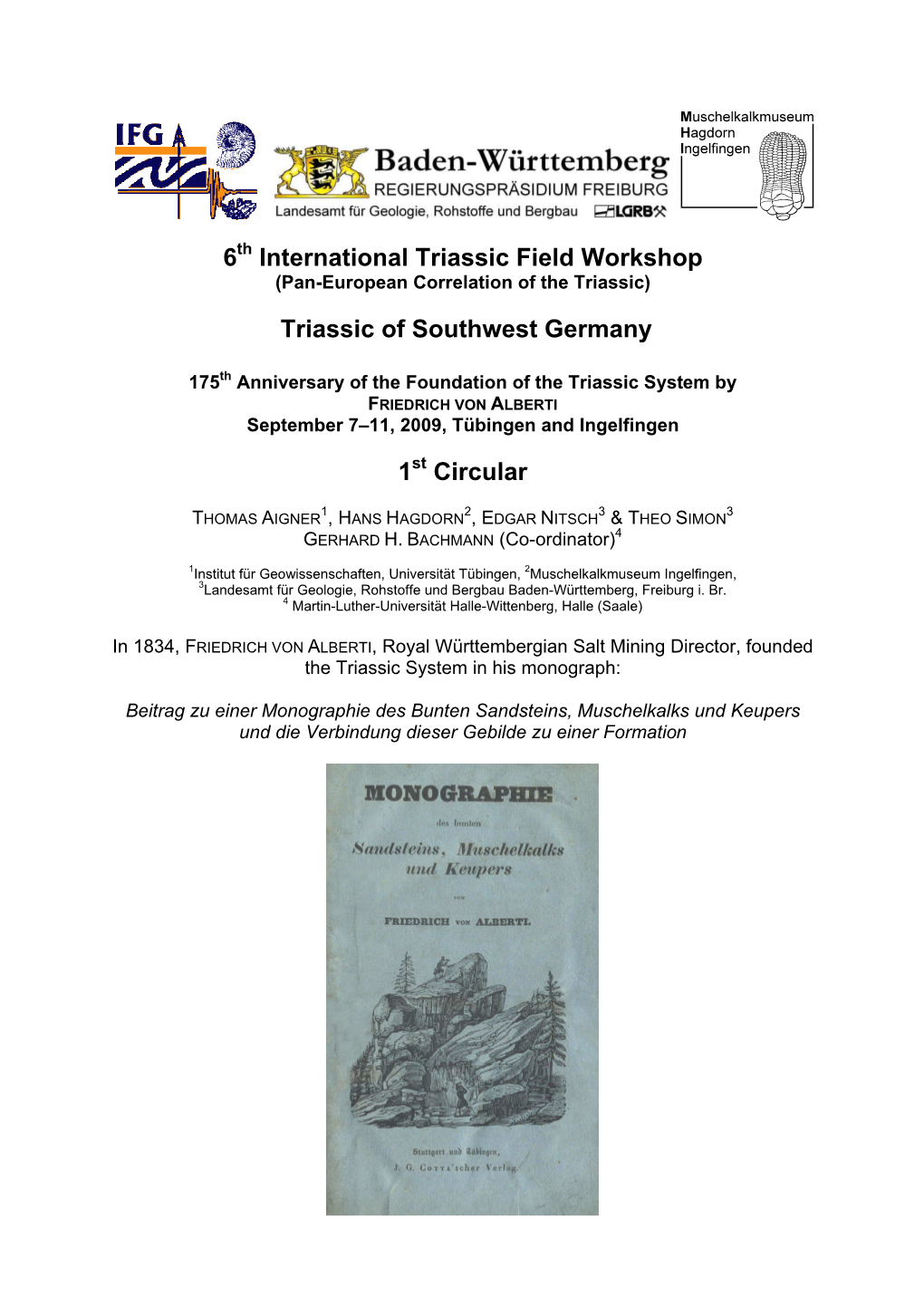 6 International Triassic Field Workshop Triassic of Southwest