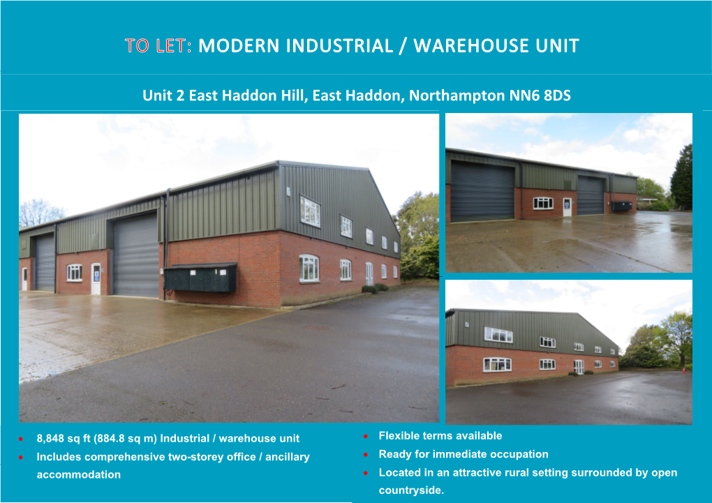 Unit 2 East Haddon Hill, East Haddon, Northampton NN6 8DS