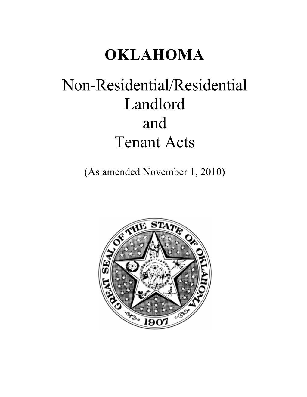 Non-Residential/Residential Landlord and Tenant Acts
