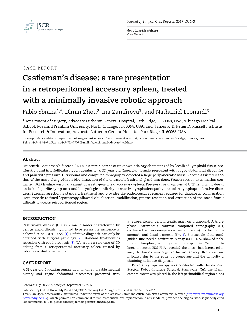 Castleman's Disease: a Rare Presentation in a Retroperitoneal