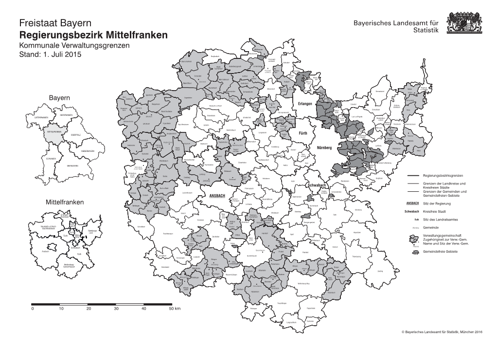 Freistaat Bayern Regierungsbezirk Mittelfranken Kommunale Verwaltungsgrenzen Mühlhausen