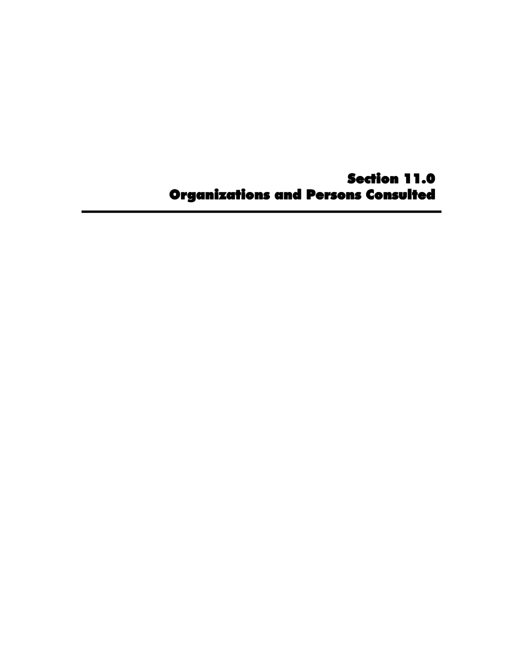 Organizations and Persons Consulted