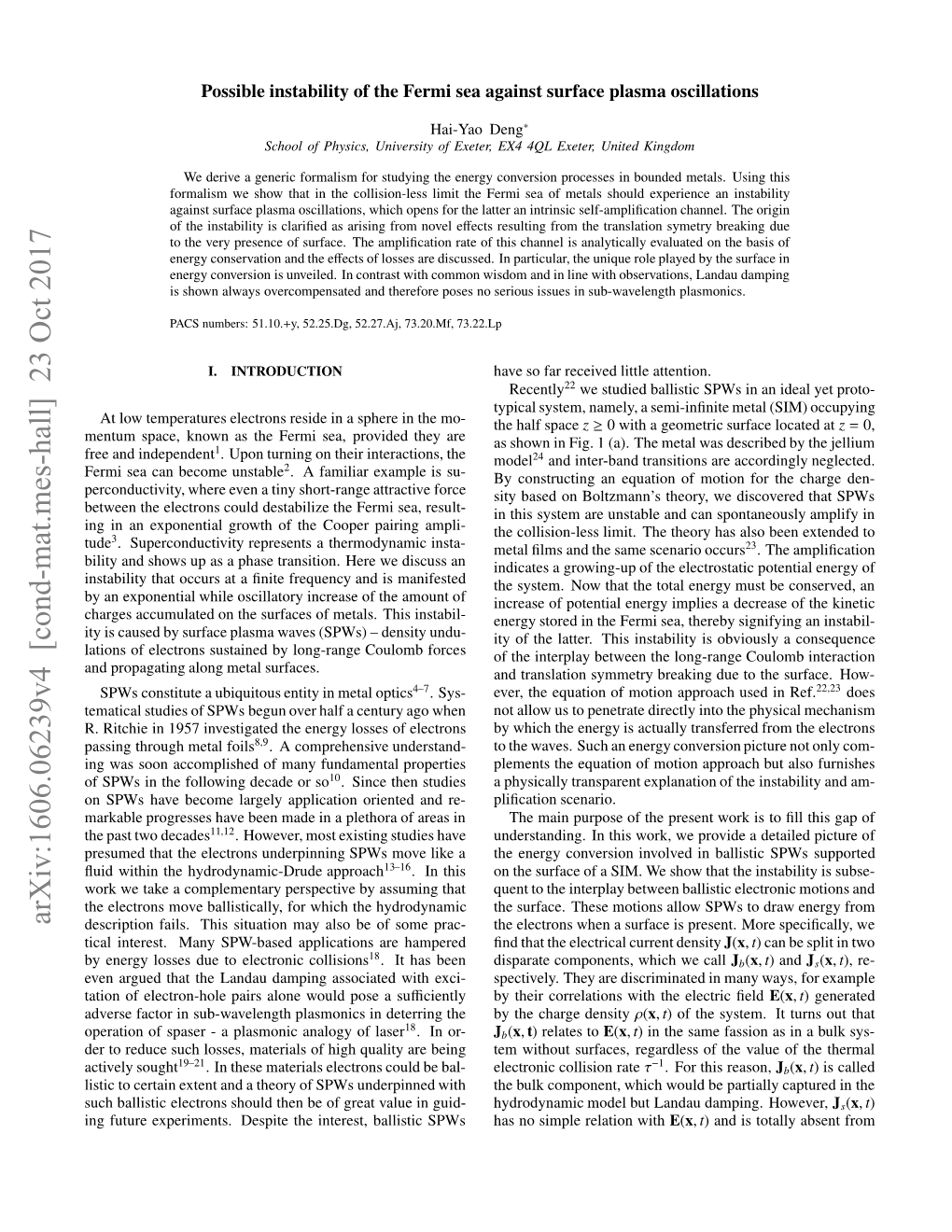 Possible Instability of the Fermi Sea of Metals Against Surface Plasma