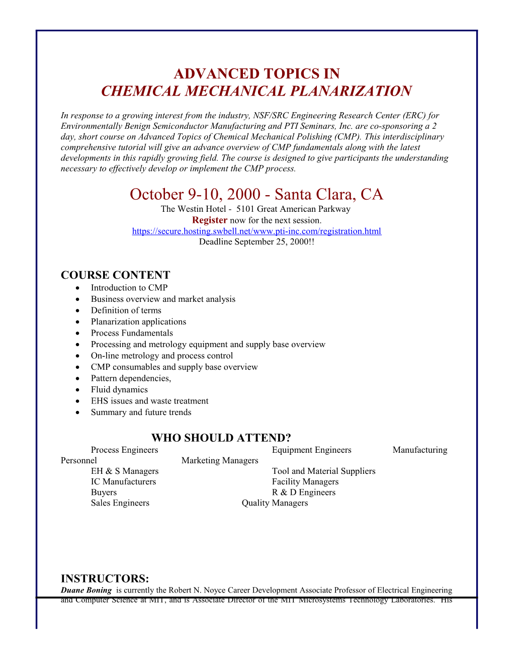 CMP Brochure California