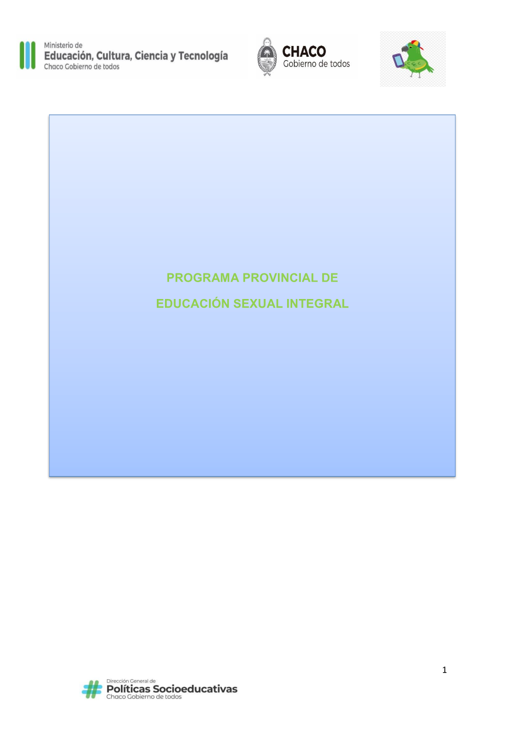 Programa Provincial De Educación Sexual Integral